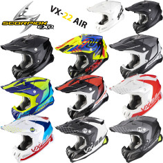 Scorpion Crosshelm VX-22 AIR Premium-Offroad Helm ECE 22.06 mit Doppel-D Verschluss und AirFit Technik