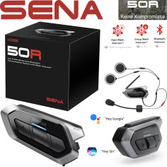 Sena Headset 50R Motorrad Kommunikation ultraflach Mesh 2.0 Universal Intercom Bluetooth 5 HD Google Apple FM-Radio