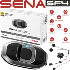 Sena Headset SF4 HD Motorrad Kommunikation Bluetooth 4.1 4-Wege-Intercom mit HD-Lautsprecher