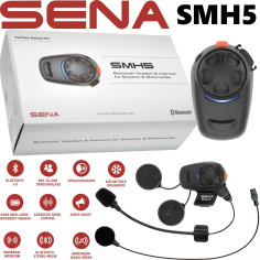 Sena Headset SMH5 Bluetooth Motorrad Sprechanlage mit Universal-Intercom