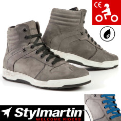 Stylmartin Motorradschuhe SMOKE Leder wasserdicht CE mit Protektoren und 2 Paar Schnürsenkel