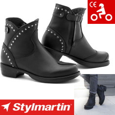 Stylmartin Motorradstiefel PEARL ROCK WP Damen Leder wasserdicht Nieten Knöchelprotektoren CE