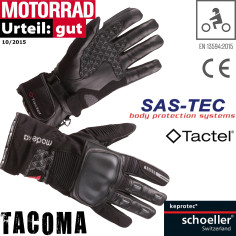 Modeka Motorradhandschuhe TACOMA Herren Leder CE wasserdicht Tactel mit SAS-TEC 3D-Protektoren