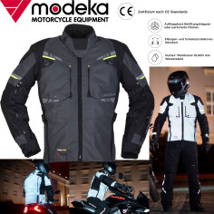 Modeka Motorradjacke TARAN FLASH selbstreflektierend in der Nacht CE AA wasserdicht Cordura mit Protektoren