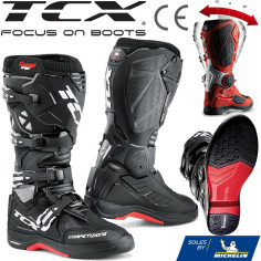 TCX Motorradstiefel COMP EVO 2 wasserdicht CE mit Michelin Hybrid MX Sohle