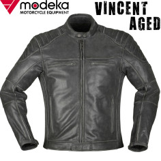 Modeka Motorrad-Lederjacke VINCENT AGED Blouson Stretch Vintage mit Thermoweste und Protektoren