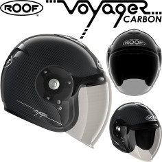 Roof Semi-Jet Helm VOYAGER CARBON mit 50% getöntem Antifog-Visier und ECE 22.05