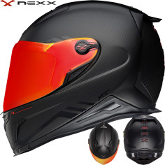 Nexx Sport-Integralhelm X.R2 mit Panorama-Flachvisier Carbon-Helmschale und Doppel-D Verschluss