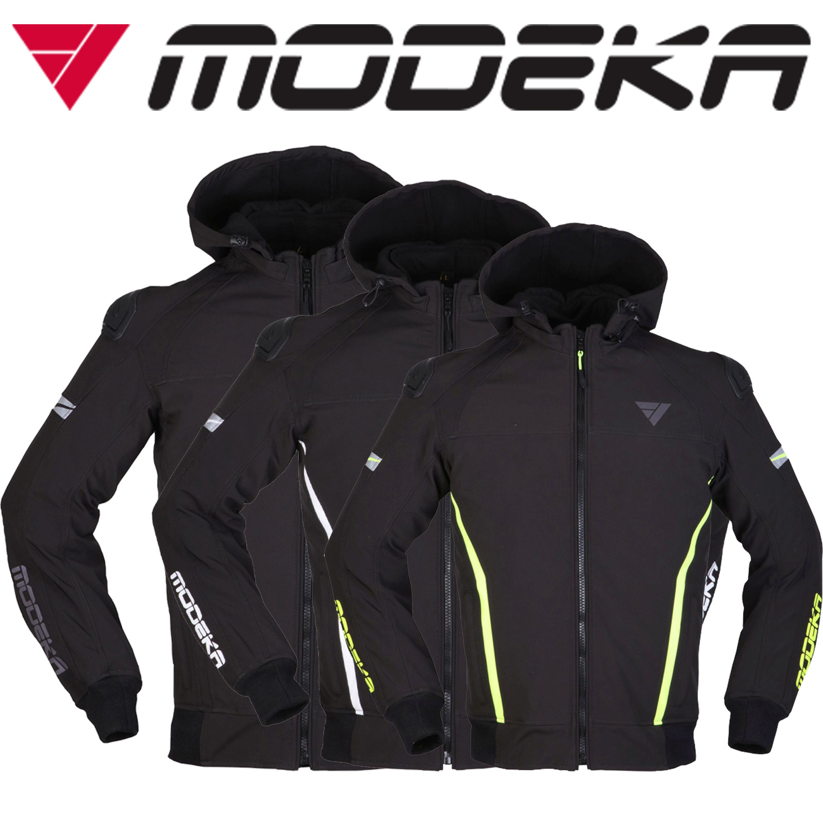 Modeka Softshell-Hoodie CLARKE SPORT Motorradjacke wasserdicht CE A mit Protektoren und Thermofutter