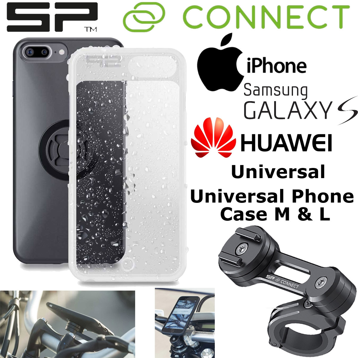 SP Connect MOTO BUNDLE Motorrad-Handyhalterung für Samsung iPhone Huawei und Universal