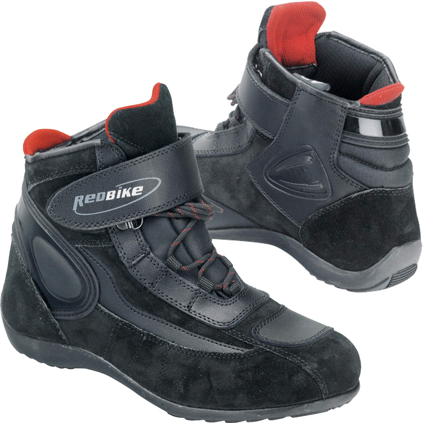 Redbike Motorradschuhe REBELL Leder mit Knöchelschutz und sportiver Sohle