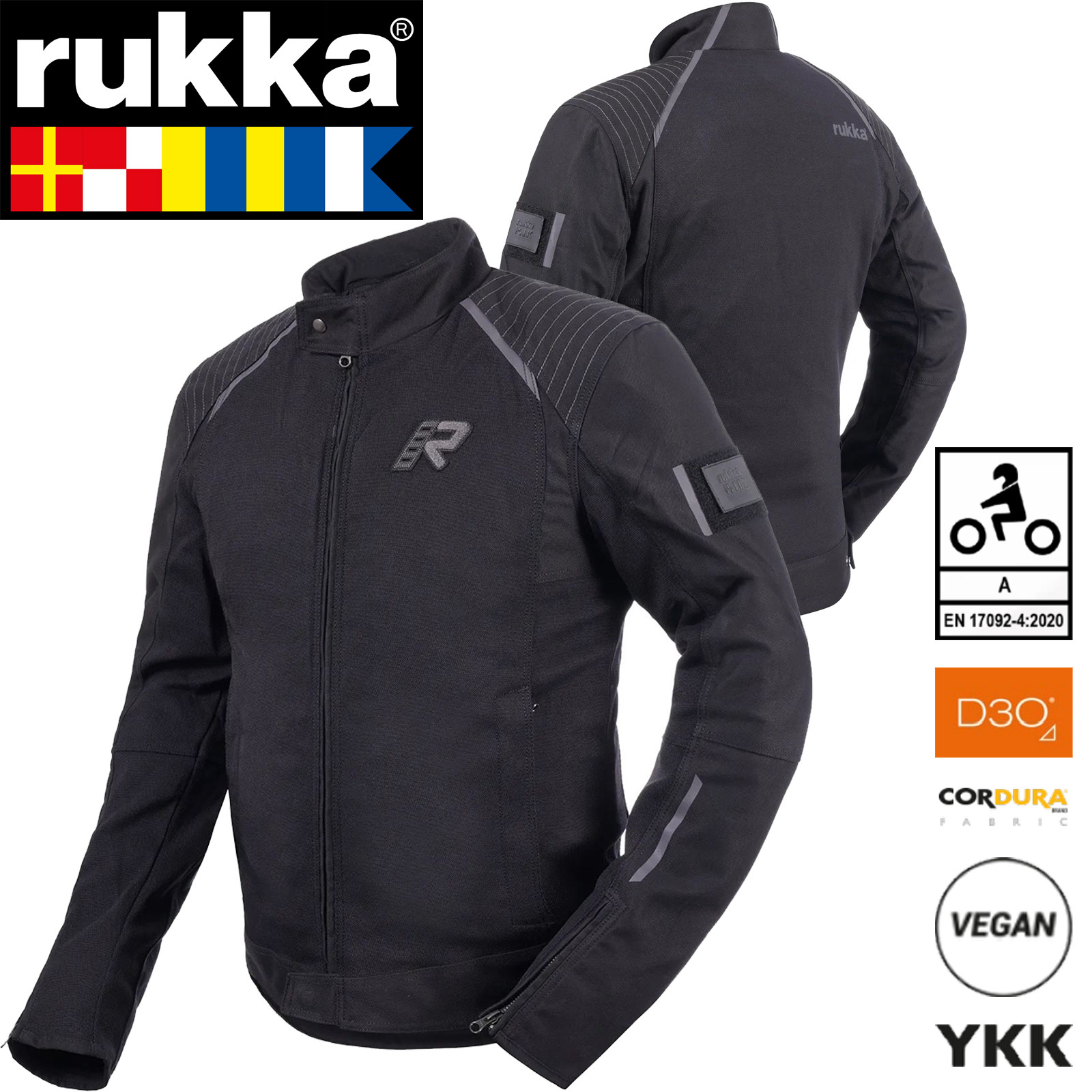 Rukka Motorradjacke CITYRACE-R elastisch extrem dehnbar Cordura Stretch Mesh mit D3O Ghost Protektoren CE A