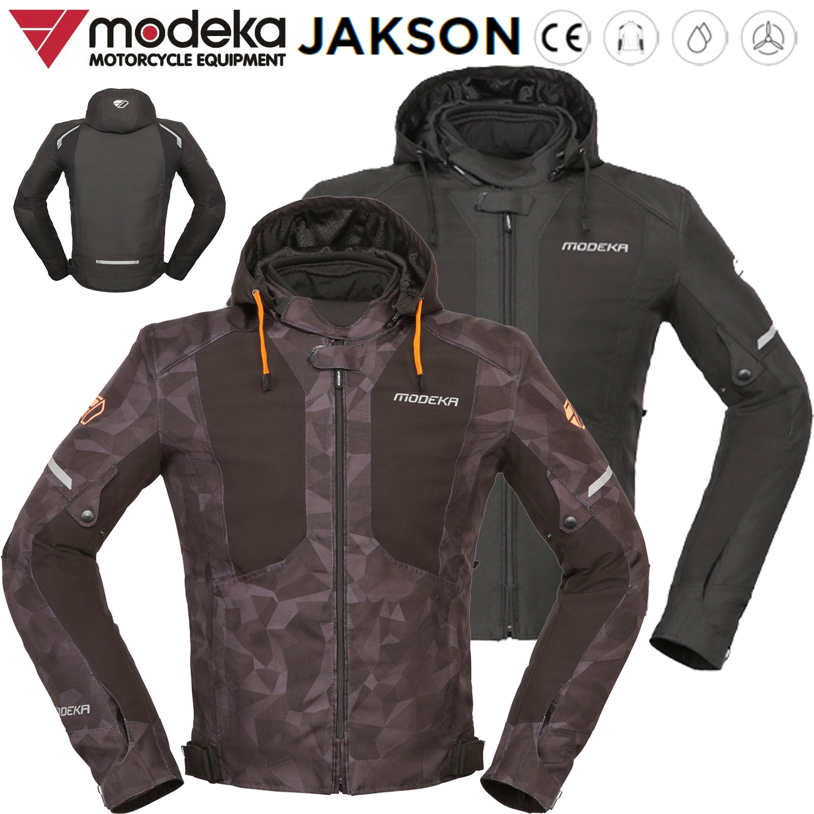 Modeka Softshell-Motorradjacke JAKSON mit Protektoren CE AA AirVent wasserdicht Humax Stretch
