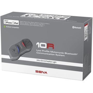 Sena Headset 10R Motorrad Kommunikation ultraflach mit Bluetooth 4.1 4-Wege Intercom bis 900m