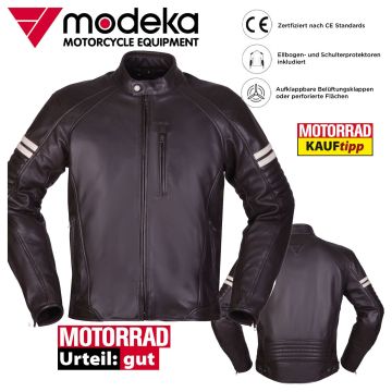 Modeka Lederjacke AUGUST 75 Motorrad CE AA Jubiläum mit Protektoren und AirFlow Belüftung