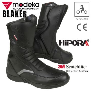Modeka Motorradstiefel BLAKER Hipora wasserdicht reflektierend mit Verstärkungen und CE