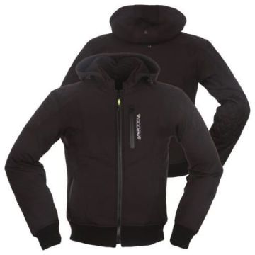 Modeka Motorrad-Softshell Jacke CLARKE mit abnehmbarem Hoodie Thermoweste und Protektoren