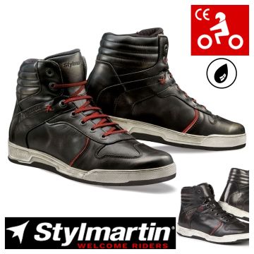 Stylmartin Motorradschuhe IRON Leder Sneaker wasserdicht mit CE und Knöchelprotektoren