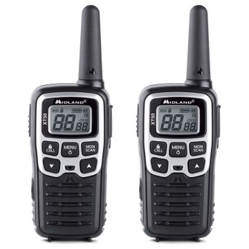 Midland XT50 Walkie Talkie 2er Set PMR446 24 Kanäle 8 km lizenzfrei VOX