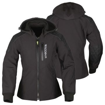 Modeka Softshell-Motorrad-Hoodie CLARKE LADY für Damen wasserdicht herausnehmbare Thermoweste mit Protektoren