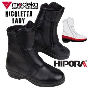 Modeka Damen Motorradstiefel NICOLETTA LADY wasserdicht CE mit erhöhtem Absatz perfekt für kurze Beine