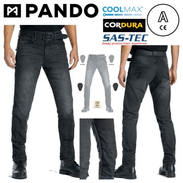 Pando Moto Motorradjeans ROBBY COR 01 für Herren CE A Cordura CoolMax mit SAS-TEC Protektoren