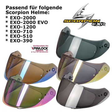 Scorpion 3D Visier KDF14-3 für EXO 2000 / 2000 EVO / 1200 / 710 / 510 / 491 / 410 / 390 vorbereitet für Pinlock