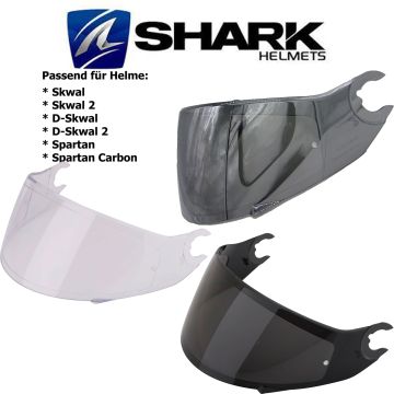 Shark Visier für Skwal / Skwal 2 / D-Skwal / D-Skwal 2 / Spartan / Spartan Carbon
