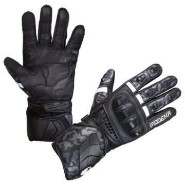 Modeka VALYANT PRO Motorradhandschuhe CE lange Stulpe Leder Touch-Tip AirFlow-System