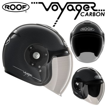 Roof Semi-Jet Helm VOYAGER CARBON mit 50% getöntem Antifog-Visier und ECE 22.05