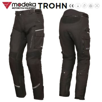 Modeka Motorradhose TROHN Stretch Cordura mit Protektoren CE A wasserdicht Hosenträger