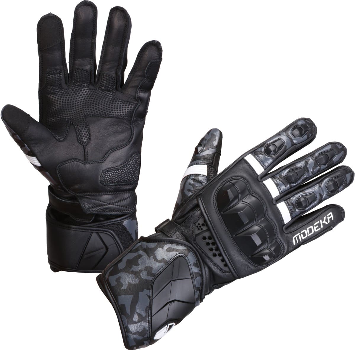 Modeka VALYANT PRO Motorradhandschuhe schwarz weiß Gr. 10 / XL